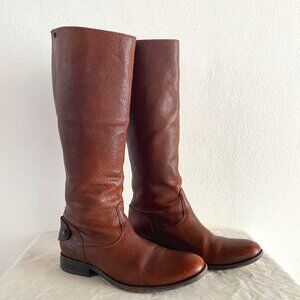 Frye Melissa Button Zip Brown Boots 7 1/2